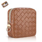 5.5" Small Makeup Bag for Purse, PU Leather Mini Cosmetics Bag with Ring Buckle, Portable Small Travel Makeup Pouch for Women, Birthday/Wedding/Christmas Gifts (Large Plaid, Brown) - color: Large Plaid Brown-5.5 inch