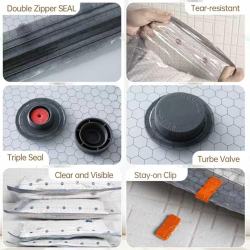 Travel Vacuum Bags for Clothing with Rechargeable Electric Pump - Portable Space Saver Bags for Travel & Home - Vacuum Compression Packing Seal for Clothes, Blankets, Seasonal Storage 12 Combo Set - size: 12 Combo Travel Bag + Pump