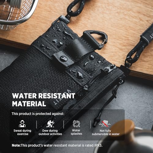 VULKIT RFID Blocking Travel Wallet for Men Women, Water Resistant Passport & Phone Holder with Detachable Lanyard and Key Ring, Lightweight Zipper Travel Wallet - color: Black