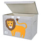 Foldable Large Kids Toy Chest with Flip-Top Lid, Collapsible Fabric Animal Toy Storage Organizer/Bin/Box/Basket/Trunk for Toddler, Children and Baby Nursery (Lion) - color: Lion