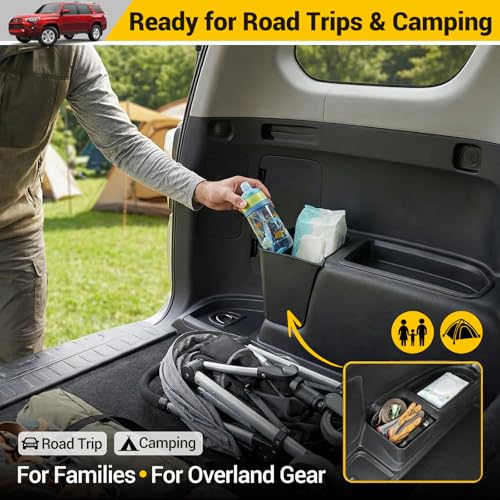 Rear Trunk Organizer for 2010-2024 Toyota 4Runner 5-Seat 2nd Row Accessories, Storage Bin Trunk Side Storage Box Cargo Tray for 10-24 4 Runner(Left Side,Not for 7-Seat) - color: 10-24 4Runner 5-Seat(Left)