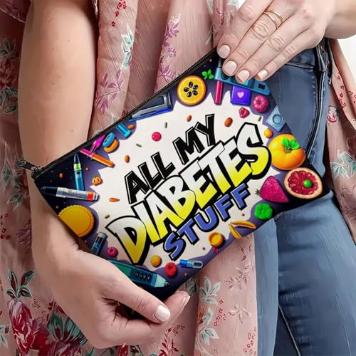 Medicine Storage Pouch with Diabetes, Medicines Bag, and Medical Supply Designs, White Canvas Zipper Cases, Multi-Use Functionality (Gift for Birthdays, Graduation, Christmas) (Style H) - style: Style H