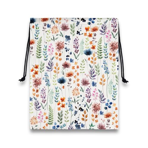 Gymnastics Grip Bag Waterproof Blossom Leaf Gymnastics Pouch String Bag for Gym - color: Colorful Plant, size: 12"(H)*9.25"(W)