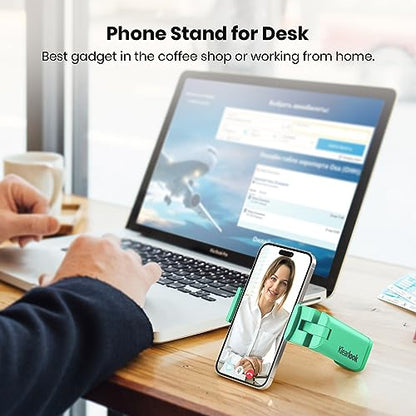Klearlook 4 in 1 Adjustable Phone Stand - 360 Rotation Handsfree Viewing, Foldable Travel Essentials, Accessory for Flight/Home/Office - Green - color: Spring Green