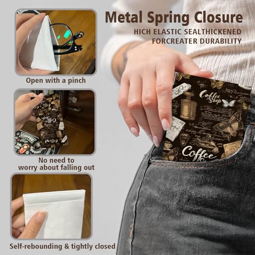 Eyeglasses Sunglasses Case PU Soft Squeeze Top Glasses Pouch for Women Men,Animal Pattern Portable Anti Scratch - color: Brown-coffee