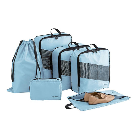 Compression Packing Cubes for Travel, Space Saving Vacation Travel Essentials, Travel Accessories for Suitcase Organizer Bags Set, Durable Luggage Organizer Travel Bags (sky-blue) - color: sky-blue