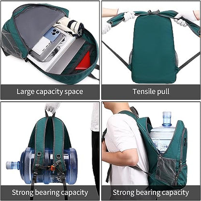 FENGDONG 35L Lightweight Foldable Waterproof Packable Travel Small Hiking Backpack Daypack for men women - color: A9-dark Green