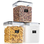PANTRYSTAR Medium Food Storage Containers with Lids Airtight 2.5L /84.5Oz, for Flour, Sugar, Baking Supply, 3PCS BPA Free Plastic Canisters for Kitchen Pantry Organization - size: 2.5 L