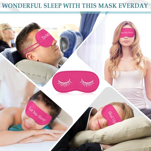 Eurzom 20 Pieces Funny Sleeping Eye Mask Bulk with Adjustable Strap Sleep Blackout Eye Mask for Night Blindfold Cover for Spa Women Men Adult Pajama Party Favors(Rose Red) - color: Rose Red