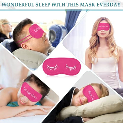 Eurzom 20 Pieces Funny Sleeping Eye Mask Bulk with Adjustable Strap Sleep Blackout Eye Mask for Night Blindfold Cover for Spa Women Men Adult Pajama Party Favors(Rose Red) - color: Rose Red