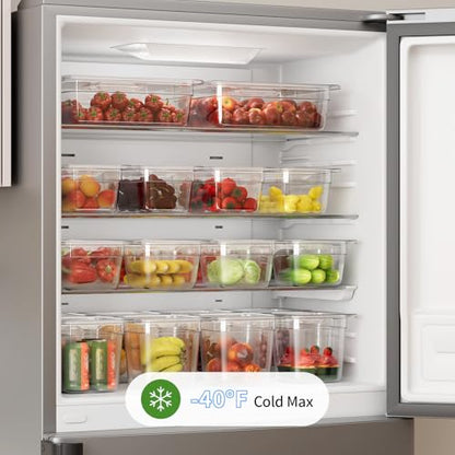 1/6 4" 6 Pack Plastic Food Pans With Lids, Clear Food Pan, Commercial Stackable Polycarbonate Freezer-Safe for Fruits Vegetables Restaurant Kitchen - color: 1/6 4"6 Pack