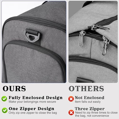HILOMON Travel Garment Duffle Bag with Laptop Compartment, RFID Blocking Convertible Suit Bag Name Tap Pocket Carry On 2 in 1 Hanging Suit Travel Duffel Work Pouch - color: Laptop Compartment