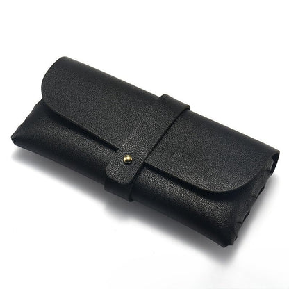 Portable Leather Glasses Case Anti-pressure Glasses Bag Coin Purse Storage Bag Suitable for Men and Women - color: Black and White Set of Two