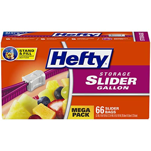 Hefty Slider Storage Bags, Gallon Size, 66 Count - size: 66 Count (Pack of 1)
