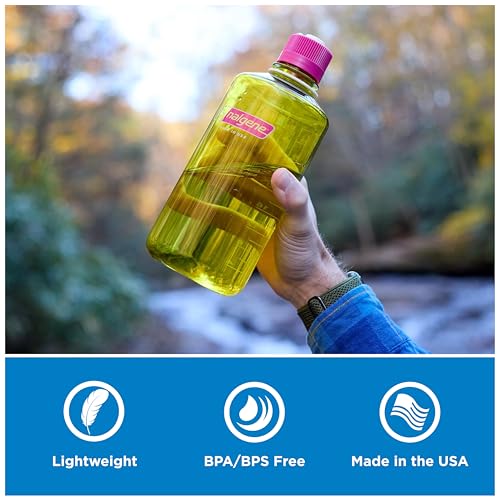 Nalgene 32 oz Narrow Mouth Water Bottle | BPA-Free, Durable & Leak Proof, Lightweight for Hiking & Gym – Thrill & Motion, Fuschia Purple w/Flame - color: Fuchsia Purple w/Flame, size: 32 Ounces