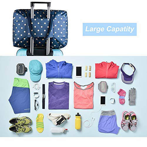 F.FETIVIN Weekender Bag Carry On Travel Duffle Medium Overnight Bag for Women(Dream Blue) - color: Dream Blue