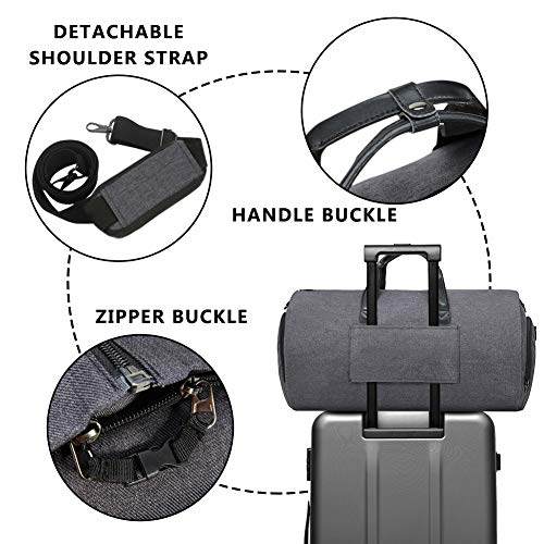 Modoker Convertible Garment Bag with Shoulder Strap, Carry on Garment Duffel Bag for Men Women - 2 in 1 Hanging Suitcase Suit Travel Bags, Black - color: Black