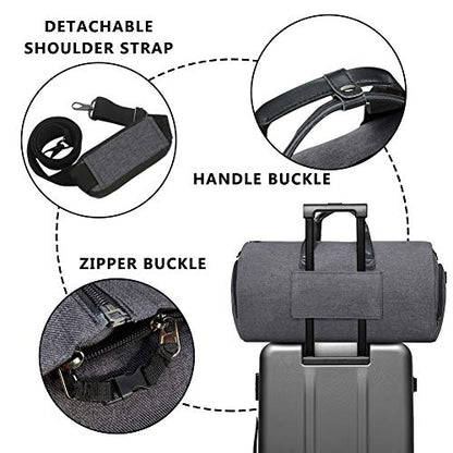 Modoker Convertible Garment Bag with Shoulder Strap, Carry on Garment Duffel Bag for Men Women - 2 in 1 Hanging Suitcase Suit Travel Bags, Black - color: Black