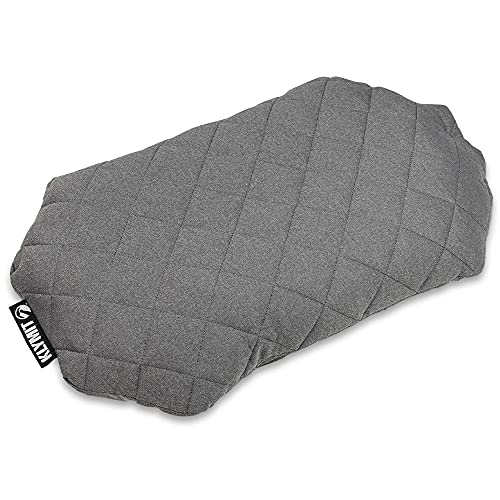 Klymit Luxe Travel Pillow, Lightweight Inflatable Hybrid Airplane, Backpacking, Hammock, and Camping Pillow, Grey