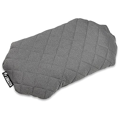 Klymit Luxe Travel Pillow, Lightweight Inflatable Hybrid Airplane, Backpacking, Hammock, and Camping Pillow, Grey