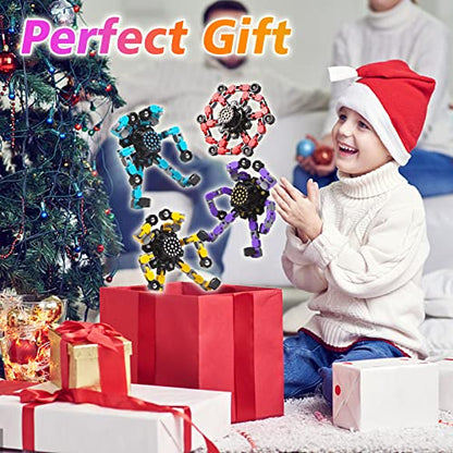 Gokeey 5 Pcs Transformable Fidget Spinners Toys for Kids and Adults, Stress Relief Sensory Toys for Boys and Girls Fingertip Gyros for ADHD Autism Quiet Airplane Travel Toys Essentials Party Favors - style: fidget toys 5pc