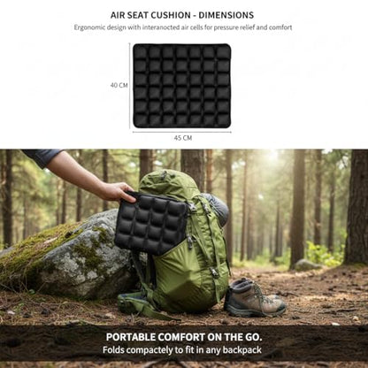 1Pcs Seat Cushion, Travel Cushion Airplane Seat - Inflatable Airplane Seat Cushion for Travel.Suitable for Long Distance Sedentary People to Use,Easy to Carry, 3D Inflatable Airbag is Ergonomic - color: Black-42