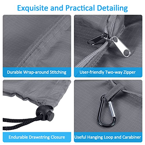 GOGOODA Travel Laundry Bags with Drawstring Closure XL Large Foldable Dirty Clothes bags with Handle Heavy Duty and Washable for College Dorm Travelling Camping, 2 Pack, Dark Blue & Grey - color: Dark Blue & Grey