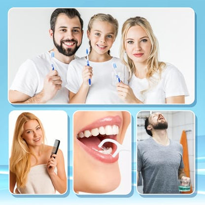 10 Set Travel Toothbrush Kit Bulk,Disposable Toothbrush with Toothpaste Set with Mouthwash,Toothpaste,Cover,Comb,Zip Bag,Floss Picks,Toothbrushes Set for Homeless,Travel - size: 1 Count (Pack of 10)