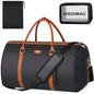 Garment Bag for Travel Convertible Carry On Garment Bag Large Travel Duffel Bags for Women 2 in 1 Hanging Suitcase Suit Travel Bags for Women & Men 3pcs Set - color: E-black Dot