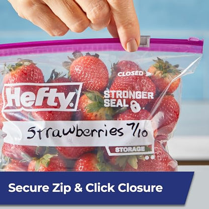Hefty Slider Storage Bags, Gallon, 15 Count (Pack of 2) - size: 15 Count (Pack of 18)
