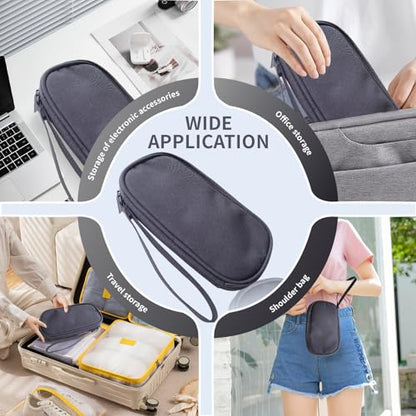 Electronics Organizer Travel Case, Cable Organizer Travel Essentials Tech Pouch,Suitable for Charger, Cable, Phone，Flash Drive,Black - color: Black