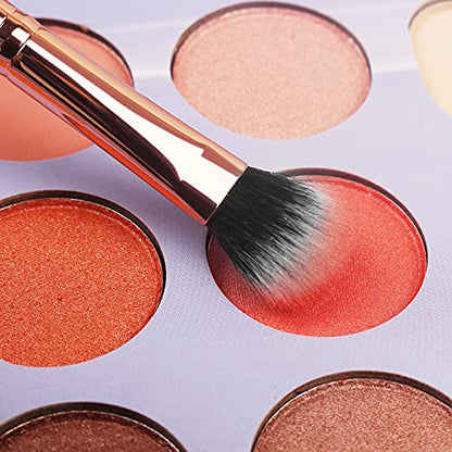 Real Perfection Makeup Brush Set 16 Pcs with 1 Eyebrow Razor Premium Synthetic Foundation Powder Concealers Eyeshadow Blush Makeup Brushes Make up Brushes Kit (Pink) - color: Pink