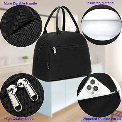FlowFly Insulated Lunch Cooler Bag - Tote Bag Organizer for Women/Men, Black - color: Black