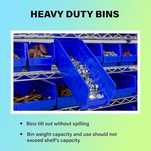 Akro-Mils 30128 Plastic Shelf Bins, Heavy Duty Storage Bins for Garage, Closet, and Drawer Organization, 18-Inch x 4-Inch x 4-Inch, Red, 12-Pack - color: Red