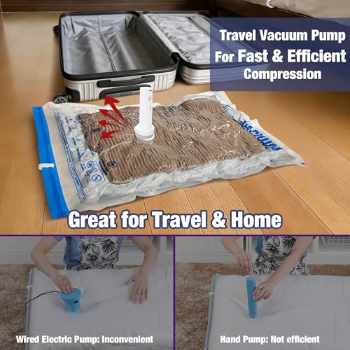 Travel Vacuum Bags with Electric Pump, Vacuum Travel Bags for Luggage and Suitcase, Clothes Clothing, Medium 10 Pack - size: Medium