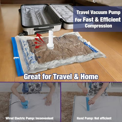 Travel Vacuum Bags with Electric Pump, Vacuum Travel Bags for Luggage and Suitcase, Clothes Clothing, Medium 10 Pack - size: Medium