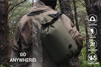 Washbag Portable Washing Machine - 15L Fully Waterproof Dry Bag - Lightweight Compact Nylon Washing Machine - Portable Manual Clothes Washer Laundry Bag (Olive) - color: Olive