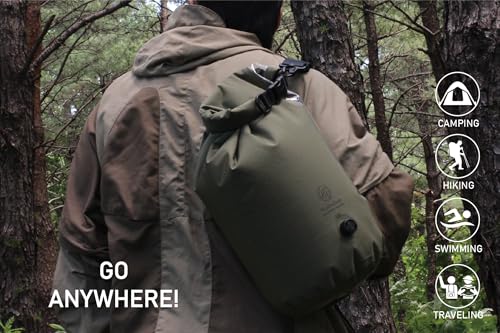 Washbag Portable Washing Machine - 15L Fully Waterproof Dry Bag - Lightweight Compact Nylon Washing Machine - Portable Manual Clothes Washer Laundry Bag (Olive) - color: Olive