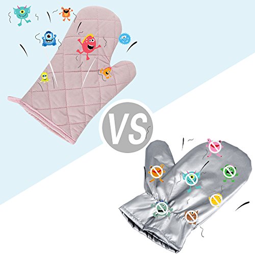 Garment Steamer Ironing Gloves Flexible Anti Steam Mitt Heat Resistant Waterproof Protective Ironing Glove for Steaming Clothes -1 Pair - color: Silver Gloves