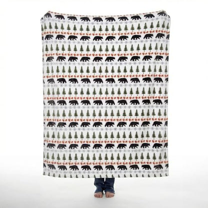 Carstens, Inc. Travel Blanket, Premium Compact 2-in-1 Airplane Blanket/Pillow, Evergreen Bear - color: Evergreen Bear