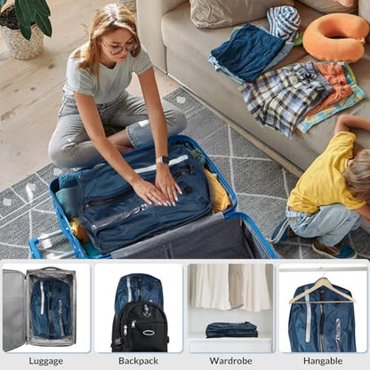 Reusable TPU Travel Vacuum Compression Bags - Waterproof Space Saver Bags for Luggage, Suitcase, Backpack, Storage Organizer (2 Pack, Blue) - color: Blue