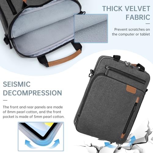 9-11 Inch Tablet Sleeve Bag, Padded Protective Travel Carrying Case for iPad A16 2025, iPad Air M4 11-inch 2026 M3 M2, iPad Pro M5/M4 11 inch, iPad 10/9/8/7th, Galaxy Tab A9+/S9/S8 11" - color: Grey, size: 9-11 Inch