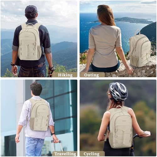 ZOMFELT Hiking Backpack for Women Men, 20L Lightweight Packable Backpacks for Trip, Water Resistant Small Travel Backpack, Foldable daypack for Hiking, Walking, Cycling, Camping, Beige - size: 20L