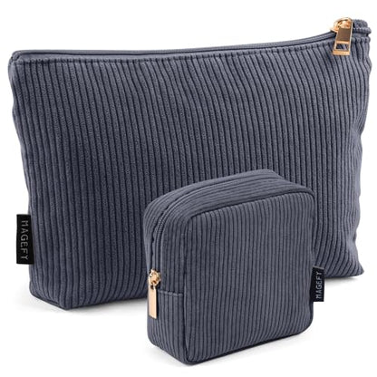 MAGEFY Makeup Bag Small Cosmetic Bag for Women - color: Black-2pcs-Small+Large