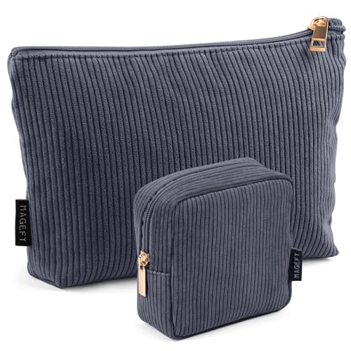 MAGEFY Makeup Bag Small Cosmetic Bag for Women - color: Black-2pcs-Small+Large