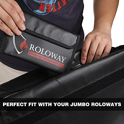 ROLOWAY Small Fireproof Bag (5 x 8 inches), Non-itchy Fireproof Money Bag for Cash, Valuables, Passport, Currency & Keys (2-Pack Black) - size: 8 x 5 inch, style: Black Bag