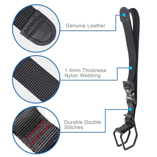 Vigorport Luggage Hook Strap, J Hook for Add a Bag Luggage, Multi Adjustment Bag Strap Hook with Hands Free - size: Small size/Metal buckle