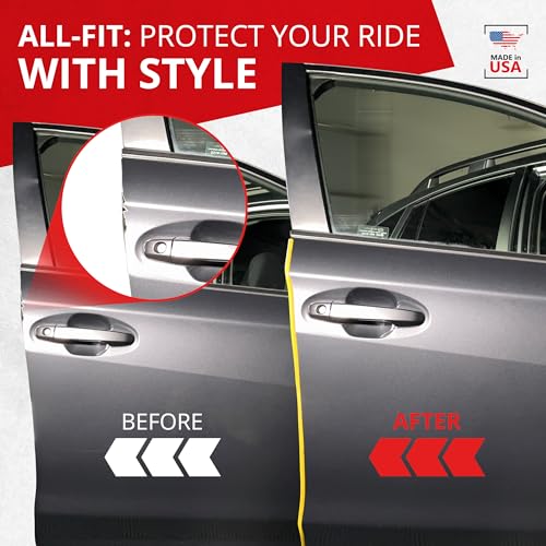 All-Fit Automotive Car Door Edge Protector – Universal DIY Edge Trim to Prevent Scratches & Dings – Flexible Adhesive Molding Trim for Cars, Trucks & SUVs (10 Ft - Yellow) - color: Yellow