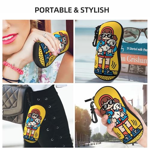 Portable Leather Glasses Case Anti-pressure Glasses Bag Coin Purse Storage Bag Suitable for Men and Women - color: B