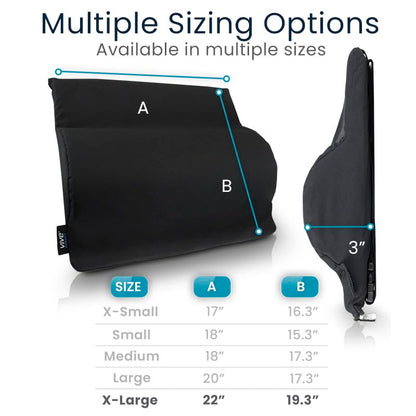 Vive Wheelchair Lumbar Support Cushion for Sling Back Wheel Chairs - Chair Pad for Back Pressure Relief - Memory Foam Backrest - Fits Most Wheelchairs & Transport Chairs - Improves Posture - size: 22"x19"x3"